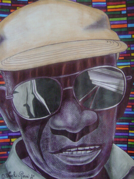 Drawing titled "cuban drummer" by Odinel Pierre  Junior, Original Artwork