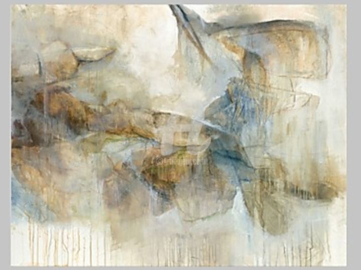 Painting titled "À travers" by Nadia Art, Original Artwork