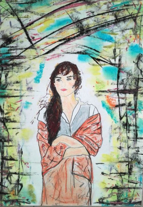 Rysunek zatytułowany „Elizabeth Bennet-pa…” autorstwa Kinga Ogiegło, Oryginalna praca, Pastel