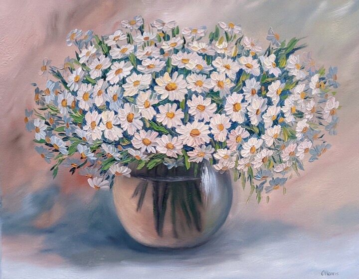 Malerei mit dem Titel "Blumenstrauss 1.23" von Olga Hanns (O. Hanns), Original-Kunstwerk, Öl