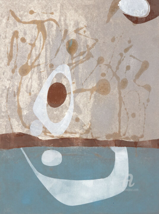Prenten & gravures getiteld "Vessel Series 2" door Oi Fortin, Origineel Kunstwerk, Monotype