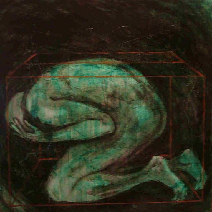 Картина под названием "man in the box" - Miro Gabriel, Подлинное произведение искусства