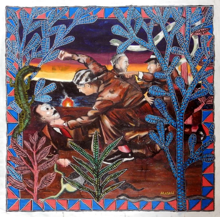 Peinture intitulée "A treta" par Mauricio Masoli, Œuvre d'art originale, Huile