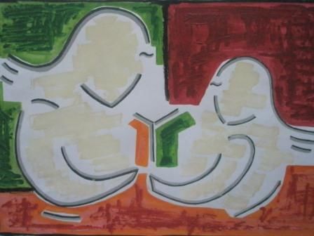Malerei mit dem Titel "Mother and Child" von Don ( Rahul Ojha), Original-Kunstwerk