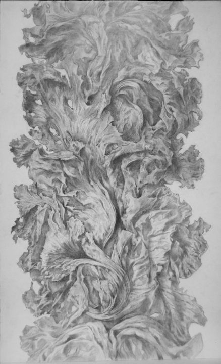 Dessin intitulée "сухе листя" par Oksana Prudnikova, Œuvre d'art originale, Crayon