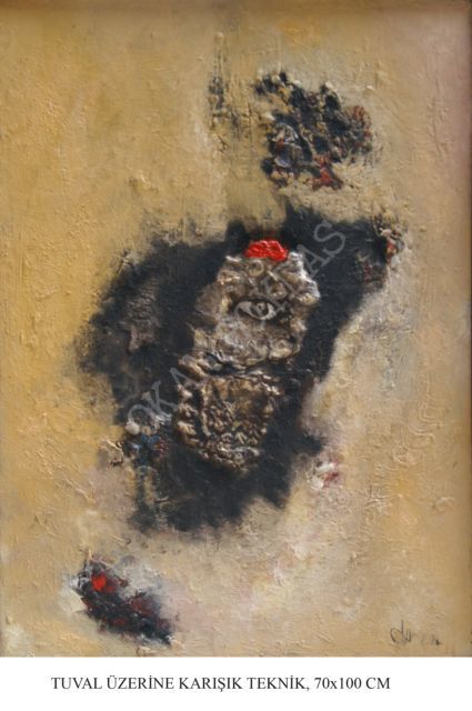 Malerei mit dem Titel "ayak izim" von Okan Boydaş, Original-Kunstwerk, Öl