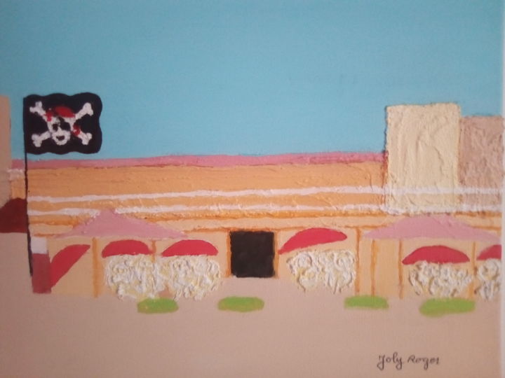 Картина под названием "Café de la plage Sa…" - Pulsart, Подлинное произведение искусства