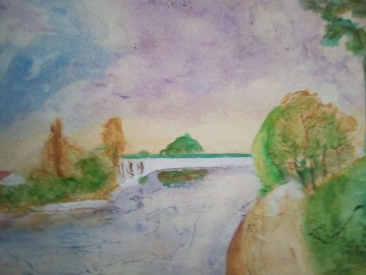 Painting titled "Passerelle - Bridge" by Pulsart, Original Artwork