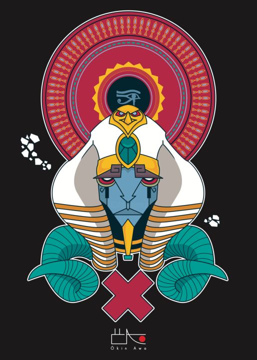 Digital Arts titled "Amon Râ" by Ökin Awa, Original Art, 2D Digital Work