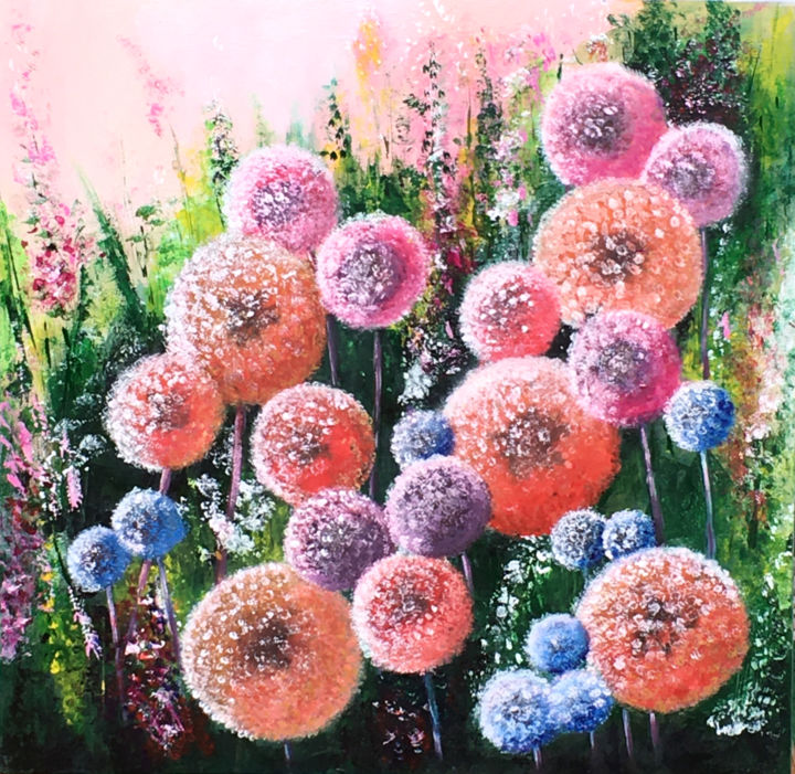 「Colors of summer」というタイトルの絵画 Oksana Kovalenkova (PerlaD’Arte)によって, オリジナルのアートワーク, アクリル