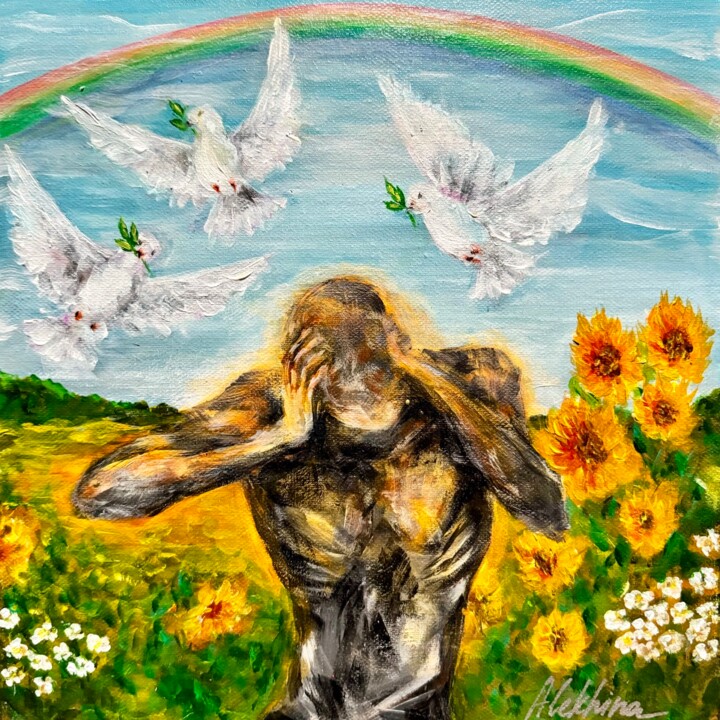 Painting titled "dangerous peace" by Oksana Alekhina, Original Artwork, Acrylic