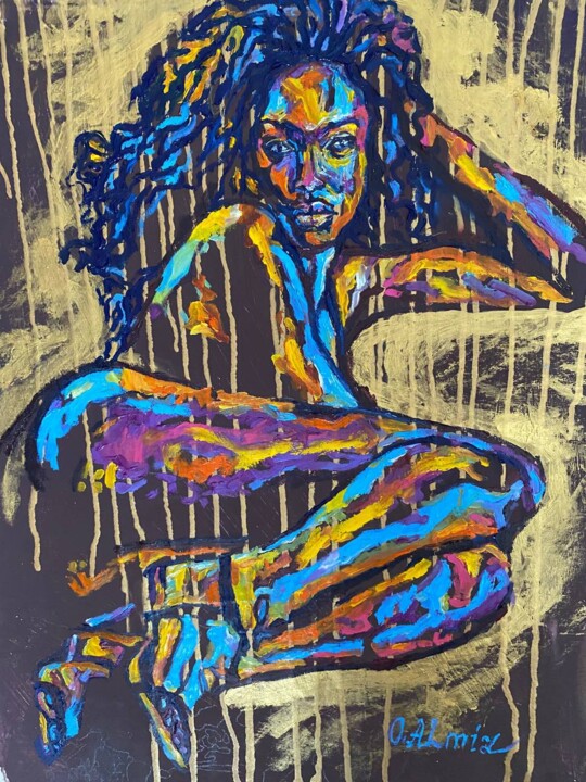 Картина под названием "Картина маслом из с…" - Oksana Almiz, Подлинное произведение искусства, Масло