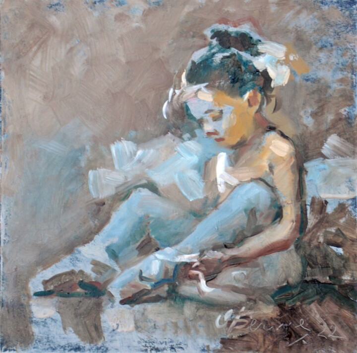 Картина под названием "Ballerina №3" - Oksana Begma, Подлинное произведение искусства, Масло