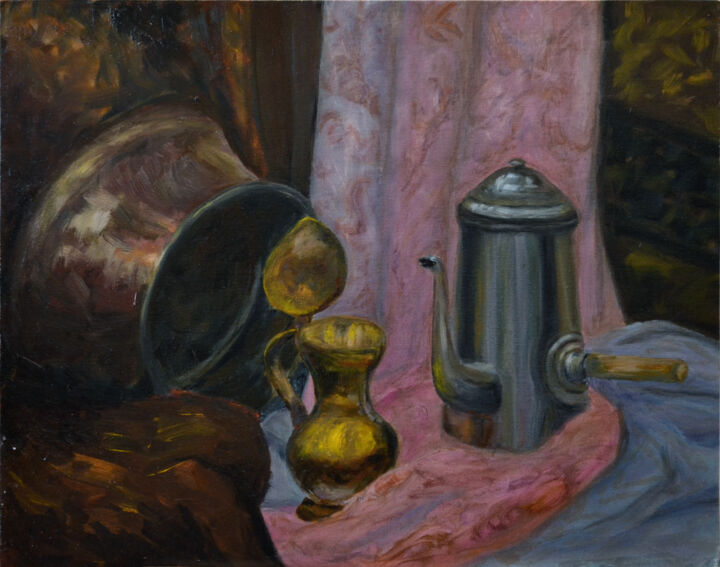 Painting titled "Oriental still life" by Oksana Bozhko, Original Artwork, Oil