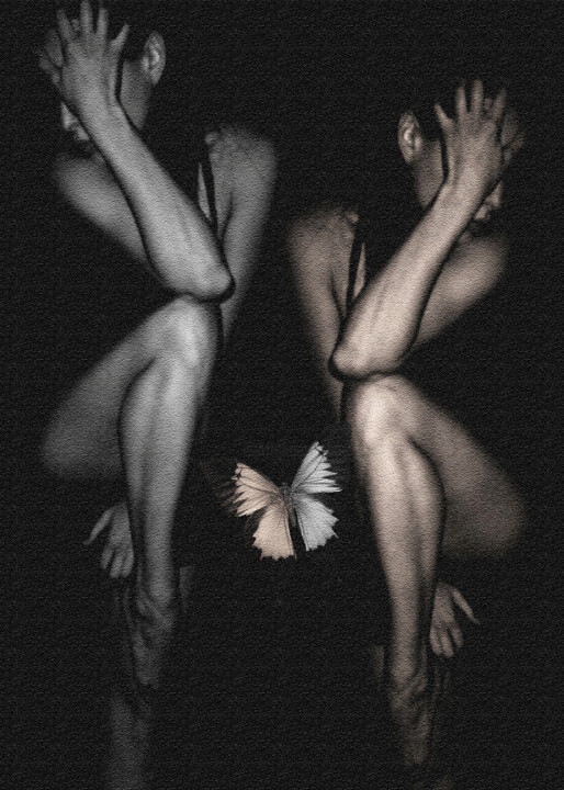 Fotografia zatytułowany „Woman Swallowtail” autorstwa Oksana Budnichenko, Oryginalna praca, Manipulowana fotografia