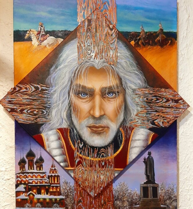 Painting titled "Yaroslav the Wise a…" by Oksana Gareeva, Original Artwork, Oil