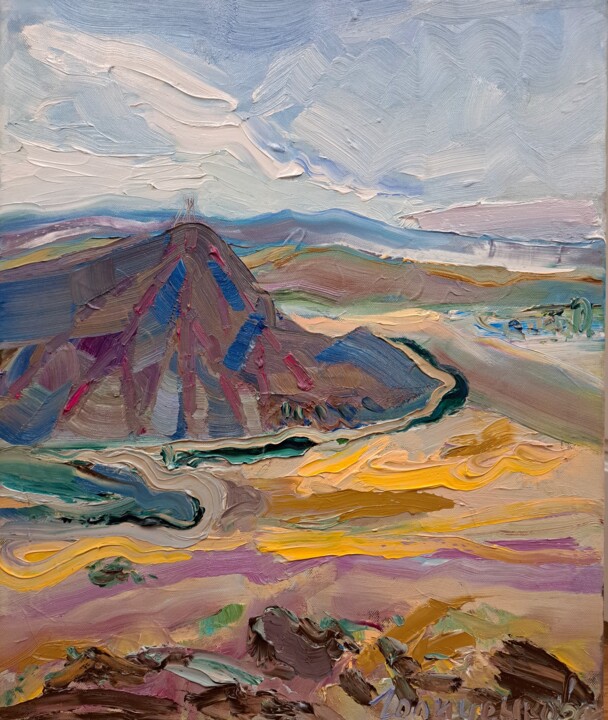 Pintura intitulada "Гора близь мыса Мег…" por Oksana Golichenkova, Obras de arte originais, Óleo