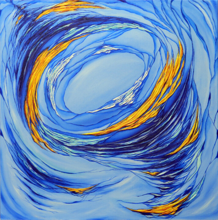 "Abstract swirl" başlıklı Tablo Oksana Kulik tarafından, Orijinal sanat, Petrol Ahşap Sedye çerçevesi üzerine monte edilmiş