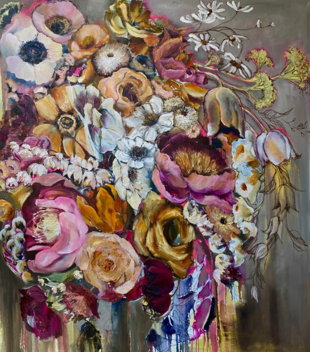 Картина под названием "IN THE MIDDLE OF SI…" - Oksana Petrova, Подлинное произведение искусства, Масло