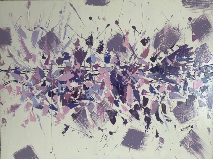 Painting titled "Пурпур" by Oksana Postavets, Original Artwork, Acrylic