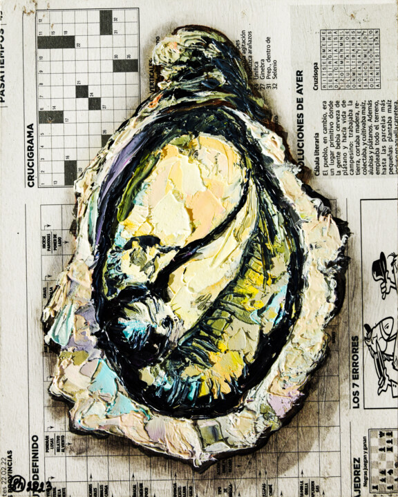 Картина под названием "Oyster Still Life:…" - Oksana Shevchenko, Подлинное произведение искусства, Масло