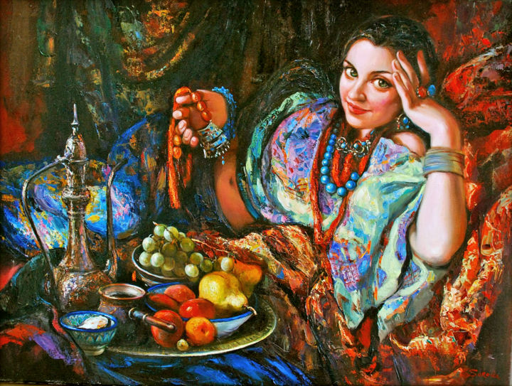 Malerei mit dem Titel "Roksolana" von Oksana Soroka, Original-Kunstwerk, Öl