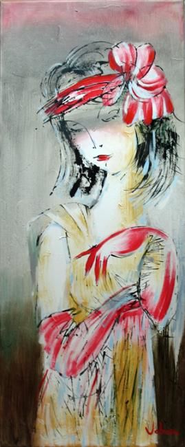 Painting titled "Evening dress 1" by Oksana Veber, Original Artwork, Oil
