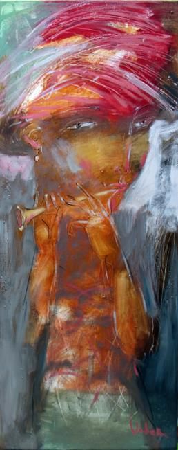 Painting titled "Flute dream" by Oksana Veber, Original Artwork, Oil
