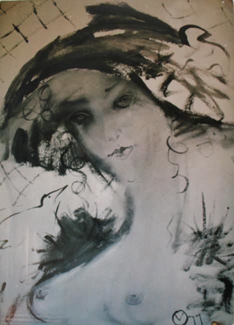 Painting titled "Blind date" by Oksana Veber, Original Artwork, Gouache Mounted on Cardboard