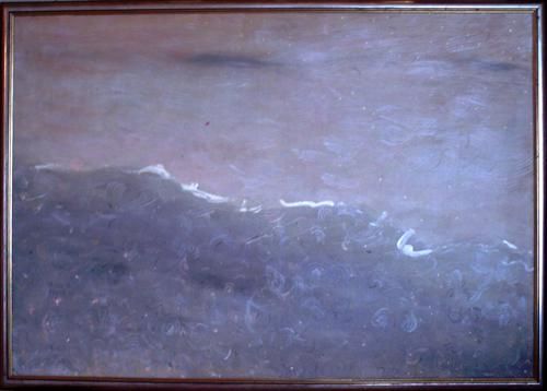 Painting titled "Waves" by Oksana Veber, Original Artwork, Oil