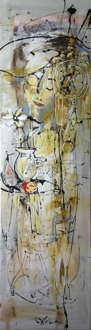 Pittura intitolato "Time flow" da Oksana Veber, Opera d'arte originale, Olio