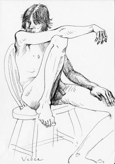 Rysunek zatytułowany „Drawing, live model…” autorstwa Oksana Veber, Oryginalna praca, Inny