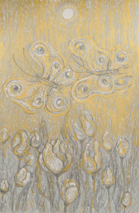Dessin intitulée ""Бабочки"" par Oksana Verstiuk, Œuvre d'art originale, Crayon