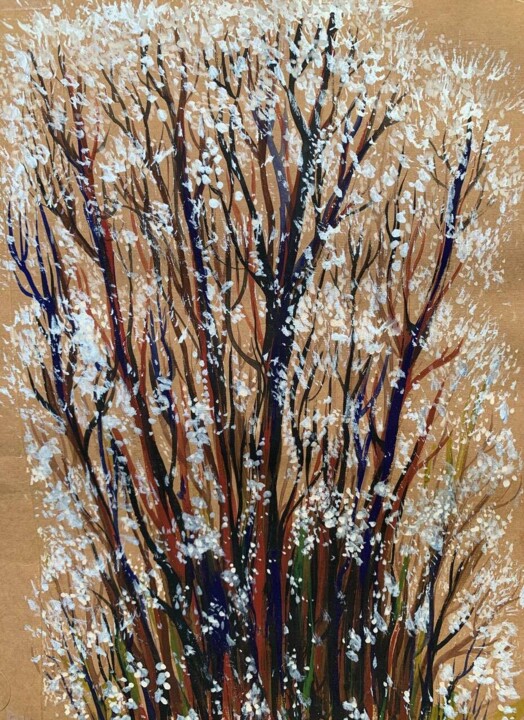 Картина под названием "Деревья. Весна." - Оксана Верстюк, Подлинное произведение искусства, Акрил