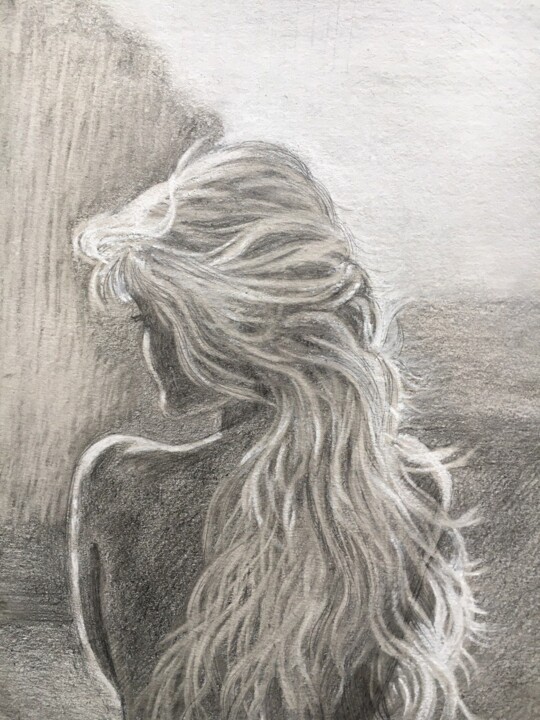 Dessin intitulée "Breeze" par Oksana Verstiuk, Œuvre d'art originale, Crayon