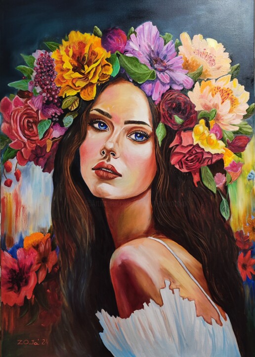 Pittura intitolato "Primavera" da Oksana Zaskotska, Opera d'arte originale, Olio Montato su Telaio per barella in legno