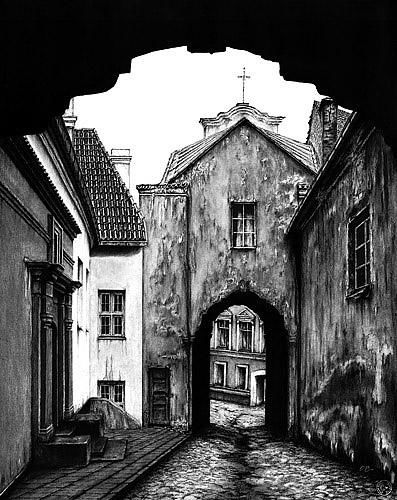 Drawing titled "Archways" by Oksana Bumstead, Original Artwork