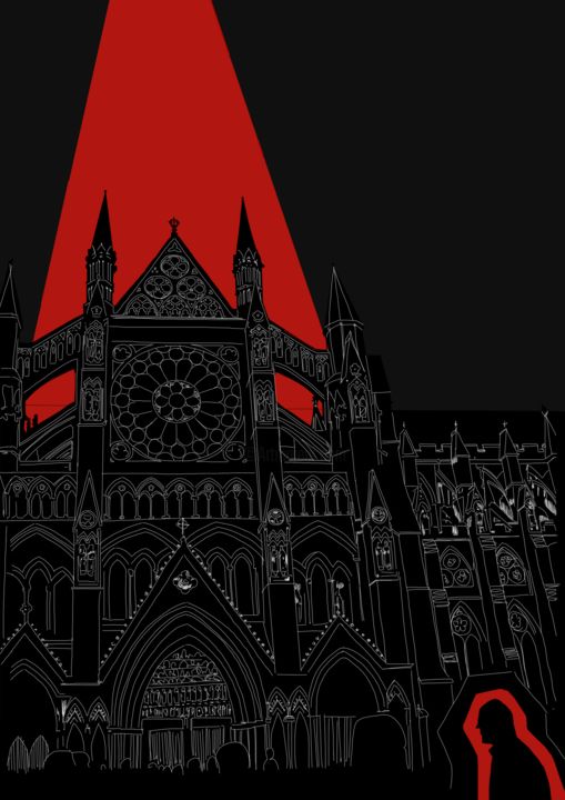 Цифровое искусство под названием "Westminster Abbey" - Oksana Demidova, Подлинное произведение искусства, 2D Цифровая Работа