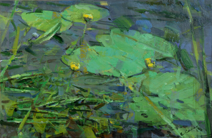 Картина под названием ""River herbs"" - Eugene Segal, Подлинное произведение искусства, Масло Установлен на Деревянная рама…