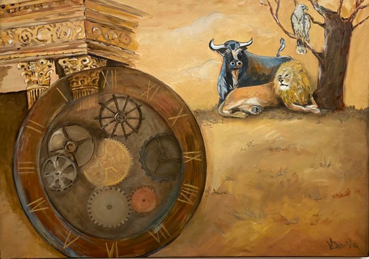 Картина под названием "Видения пророка Иез…" - Ольга Деева, Подлинное произведение искусства, Масло