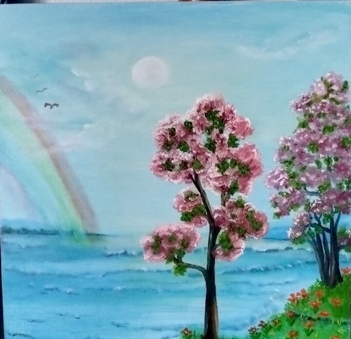 Картина под названием "Весна пришла" - Ольга Черникина (Чон), Подлинное произведение искусства, Масло