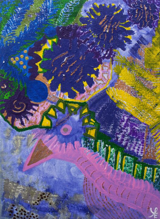 Картина под названием "Edge of the Galaxies" - Ольга Евстигнеева, Подлинное произведение искусства, Акрил