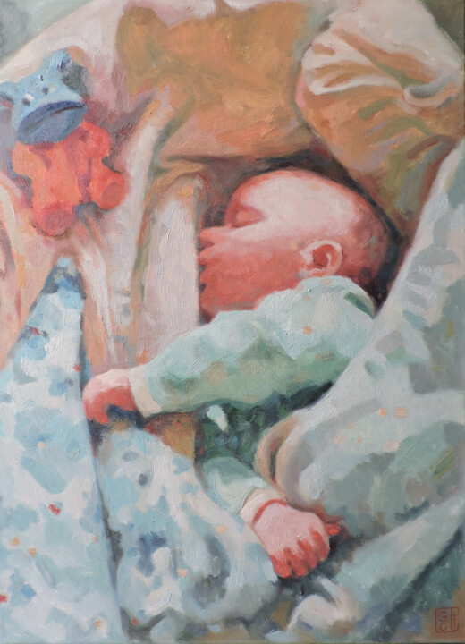 Картина под названием "Sleep" - Oльга Гордиенок, Подлинное произведение искусства, Масло