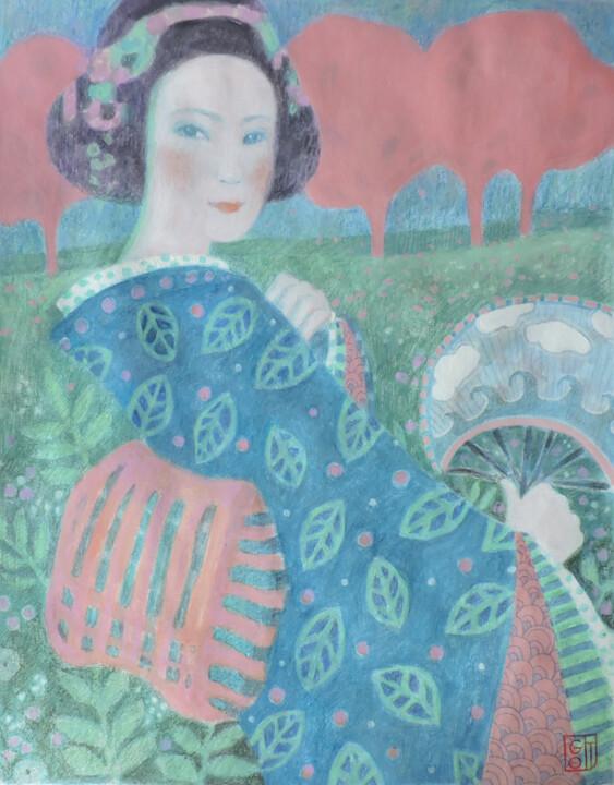 Рисунок под названием "Sakura" - Oльга Гордиенок, Подлинное произведение искусства, Карандаш
