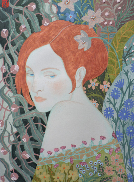 Рисунок под названием ""Летние травы"" - Oльга Гордиенок, Подлинное произведение искусства, Гуашь