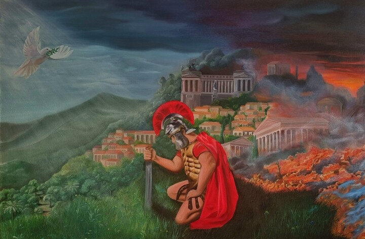 Peinture intitulée "Gladiator" par Olga Ostrometskaia, Œuvre d'art originale, Huile