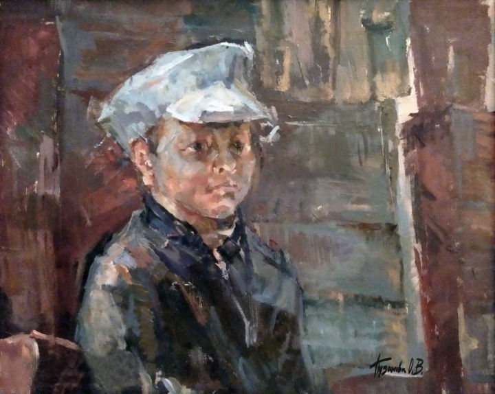 Malerei mit dem Titel "boy" von Olga Puzanova, Original-Kunstwerk, Öl