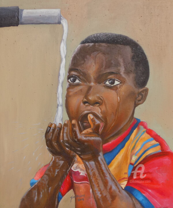 Painting titled "water-is-life.jpg" by Olaoluwa Smith, Original Artwork, Oil