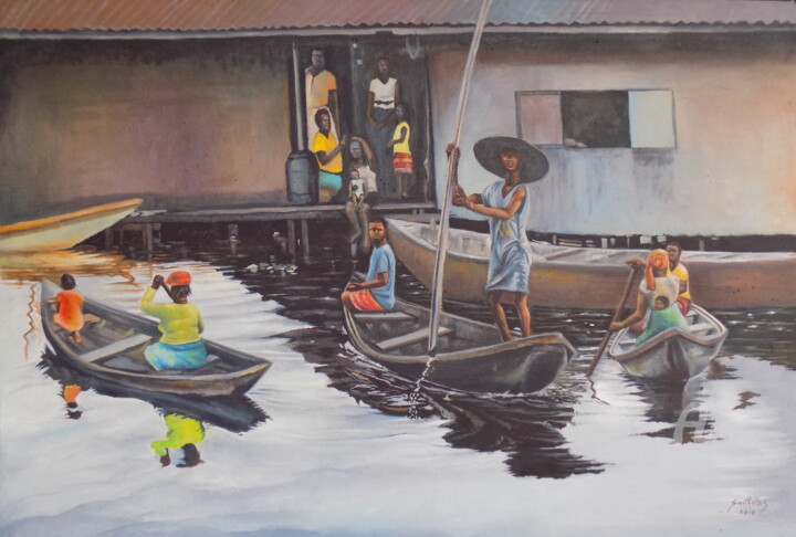 Pintura titulada "ilaje.jpg" por Olaoluwa Smith, Obra de arte original, Oleo