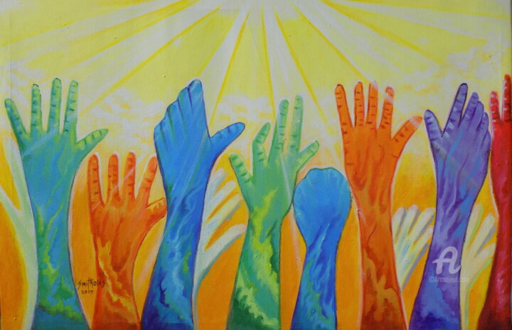 Painting titled "healing-hands.jpg" by Olaoluwa Smith, Original Artwork, Acrylic